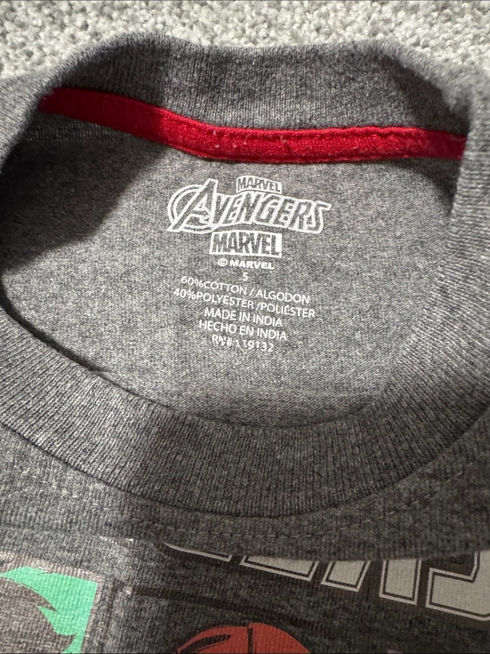 Marvel Avengers Kids Graphic Tee - Charcoal Gray with Multicolor Heroes - Picture 3 of 3